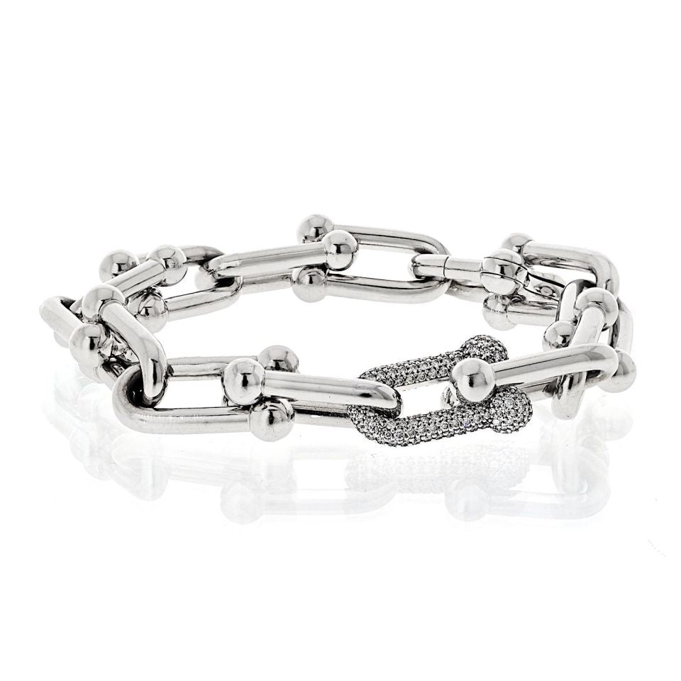 Tiffany & Co. 18K White Gold Diamond HardWear Bracelet – The Back Vault