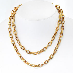 Van Cleef & Arpels 14K Yellow Gold 1960's 34 inches Necklace