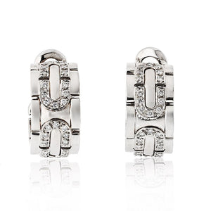 Cartier 18K White Gold Maillon Panthere Hoop Earrings