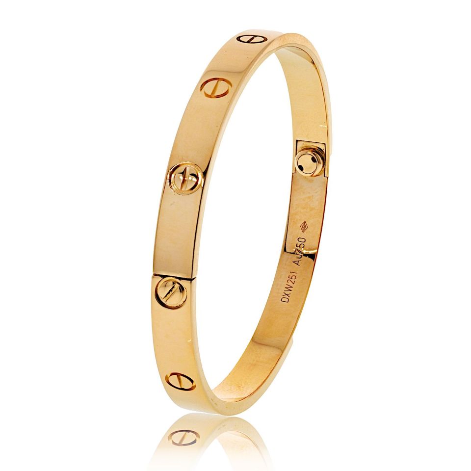 Cartier Love 18K Yellow Gold Size 18 Bracelet - The Back Vault