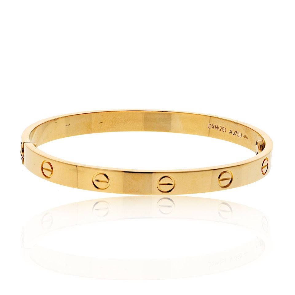 Cartier Love 18K Yellow Gold Size 18 Bracelet - The Back Vault
