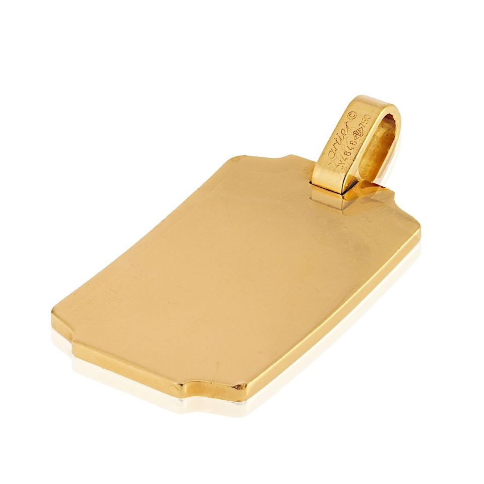 Cartier 18K Yellow Gold ID Tag Pendant The Back Vault