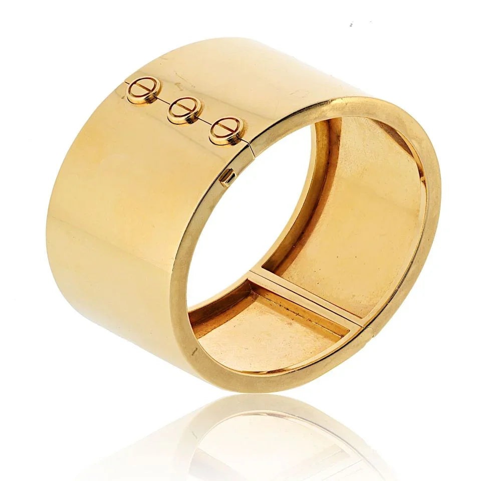 Cartier Love 18K Yellow Gold Wide Cuff Bracelet – The Back Vault