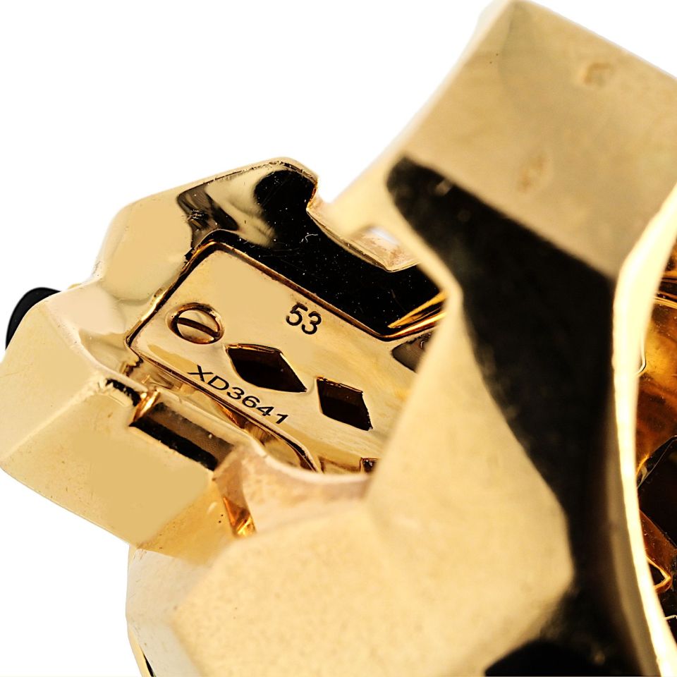 Cartier Panthere 18K Yellow Gold Solid Panthere Head Ring - The Back Vault