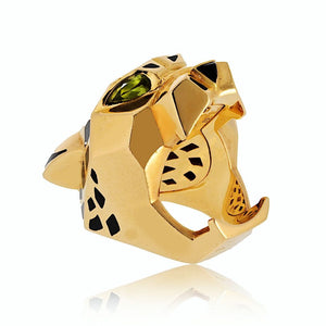 Cartier Panthere 18K Yellow Gold Solid Panthere Head Ring