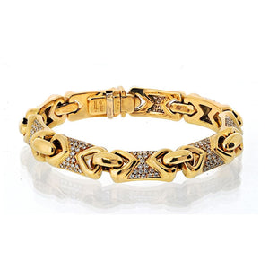 Bvlgari 18K Yellow Gold Parentesi Diamond Link Bracelet