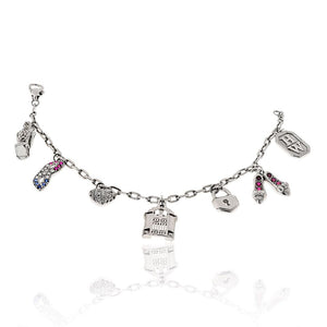 Harry Winston Platinum 7 charm Vintage Bracelet