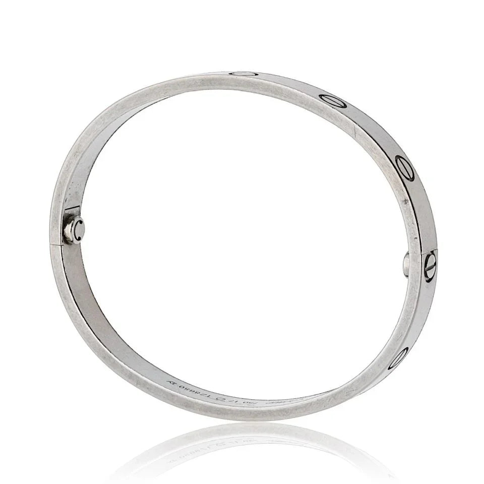 Cartier Love 18K White Gold Size 17 Bracelet – The Back Vault