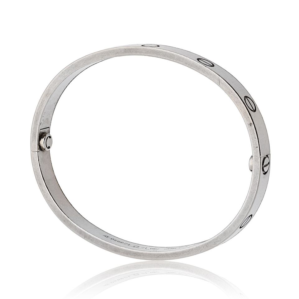 Cartier Love 18K White Gold Size 17 Bracelet - The Back Vault
