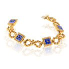 Carlo Weingrill 18K Yellow Gold Lapis Rope Link Bracelet