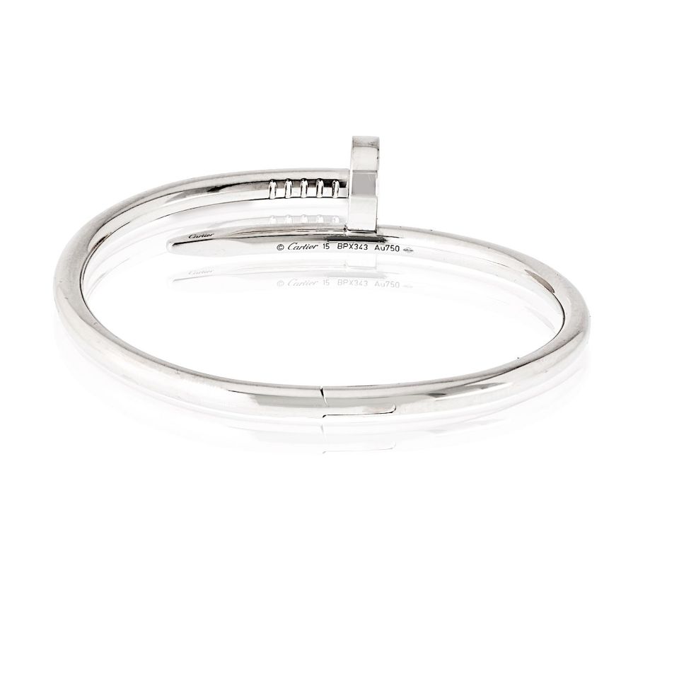 Cartier Juste Un Clou 18K White Gold Size 15 With Pouch Bracelet