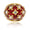 David Webb Platinum & 18K Yellow Gold Red Enamel Diamond Dome Ring - The Back Vault