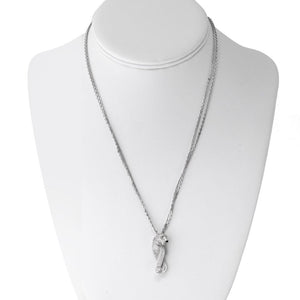 Cartier 18K White Gold Pave Panthere on a Triple Chain Pendant Necklace