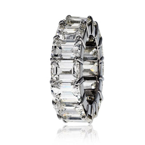 Platinum 18.00cttw Emerald Cut Diamond Eternity Ring