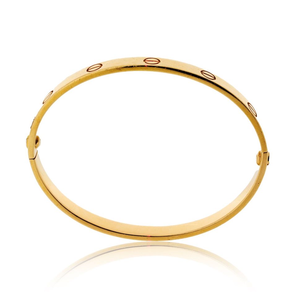 Cartier LOVE bracelet in 18k, size 18 | Gray & Sons Jewelers