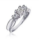 Platinum 0.75cttw Princess Cut Diamond Three Stone Ring - The Back Vault Jewelry