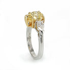 2 carat Pear Shape Diamond Fancy Intense Yellow GIA Three Stone Ring - The Back Vault