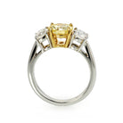 1.45 carat Fancy Yellow Round Diamond Three Stone Ring - The Back Vault Jewelry