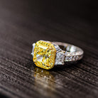 3 carat Radiant Cut Fancy Intense Yellow Diamond Engagement Ring - The Back Vault