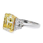 7 carat Radiant Cut Diamond Fancy Yellow GIA 7.05 Carat Fancy Yellow VS2 Clarity Radiant Cut Ring - The Back Vault