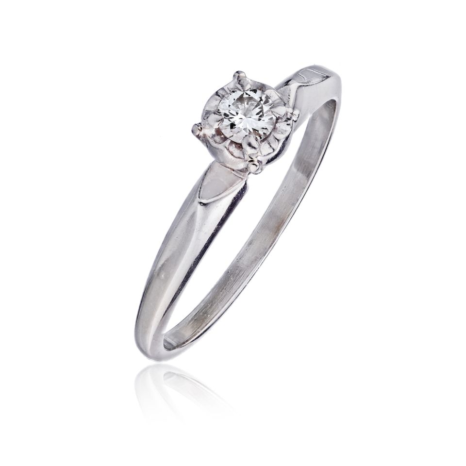 0.25 carat Round Diamond Engagement Ring - The Back Vault