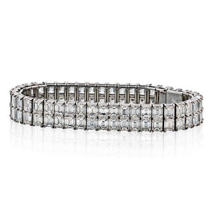 Platinum Emerald Cut Diamond 44.00cttw Exceptional Bracelet