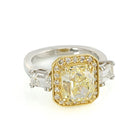 3 carat Radiant Cut Diamond Fancy Yellow GIA  Ring - The Back Vault