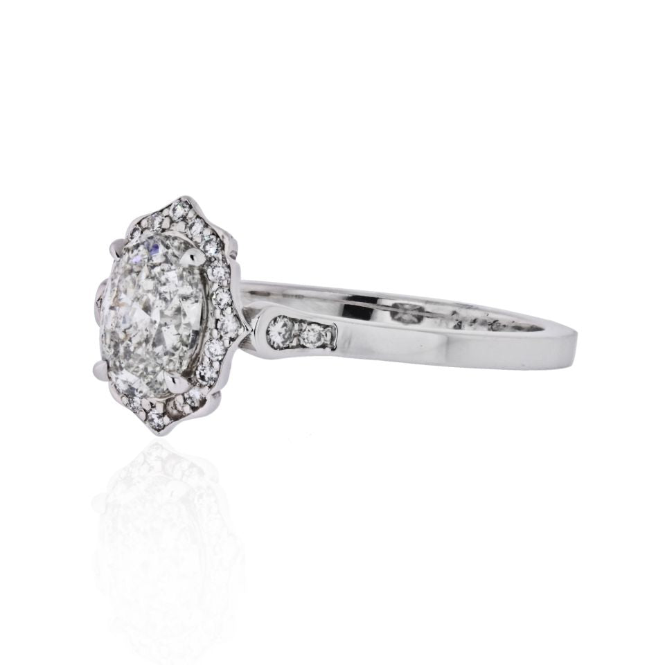 .98 carat Oval Diamond I/I-1 GIA Engagement Ring - The Back Vault Jewelry