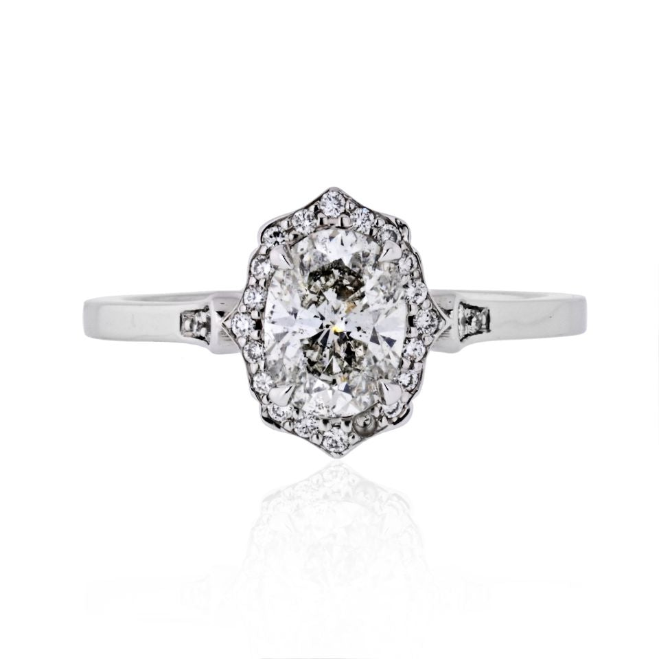 .98 carat Oval Diamond I/I-1 GIA Engagement Ring - The Back Vault Jewelry