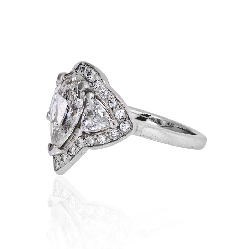 1.81 carat Pear Shape Diamond G/SI1 GIA Engagement Ring - The Back Vault