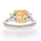 2 carat Radiant Cut Diamond Fancy Yellow Three Stone Engagement Ring - The Back Vault