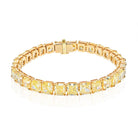 32.17cttw Fancy Yellow Radiant Cut Diamond One Line Tennis Bracelet - The Back Vault