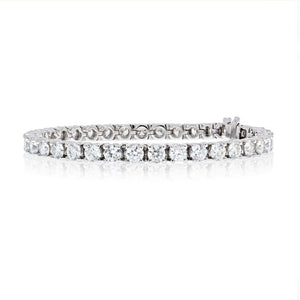 11.51 Carat 14K White Gold Round Cut Tennis Bracelet