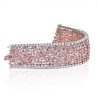 Platinum & Rose Gold 47cts of Pink stone w/ various shapes and 8cts of white RBs outlining Bracelet - The Back Vault