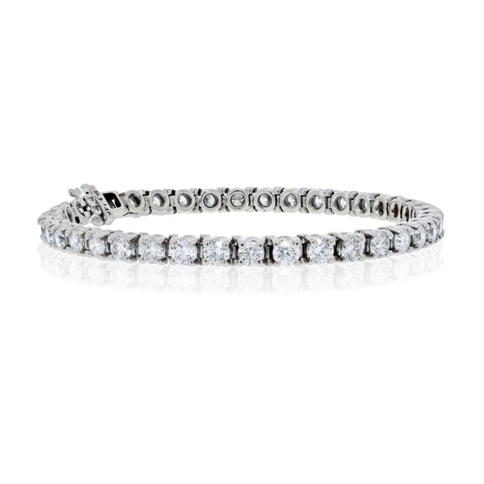 14K White Gold Straightlined w/ 38 stones approx 0.23ct Tennis Bracelet - The Back Vault