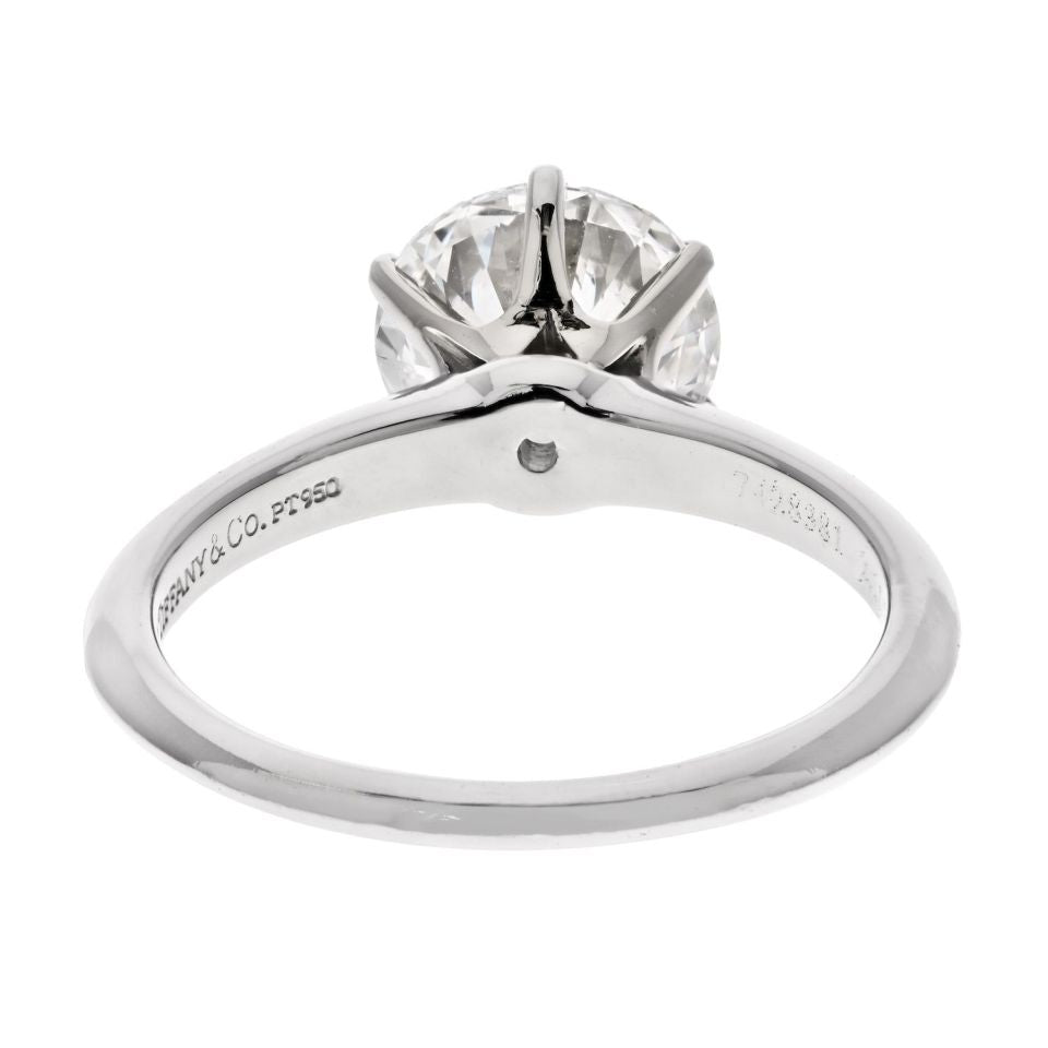 Tiffany & Co. 2.11 Carat F color VVS2 clarity Six Prong Solitaire Engagement Ring - The Back Vault