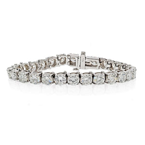 14K White Gold 11.72 Carats Diamond Tennis Bracelet