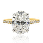 5 carat Oval Diamond J/VS1 Hidden Halo Pave Engagement Ring - The Back Vault