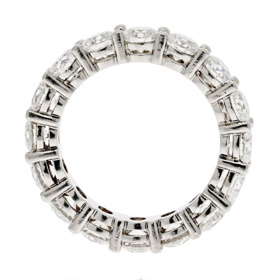 Platinum 4.00cttw Round Cut Diamond Shared Prong Eternity Band - The Back Vault