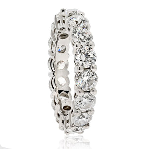 Platinum 4.00cttw Round Cut Diamond Shared Prong Eternity Band