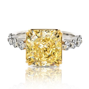 3 carat Radiant Cut Diamond Fancy Intense Yellow GIA Engagement Ring