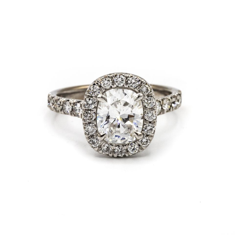 1.82 carat Cushion Cut Diamond D/SI1 GIA Engagement Ring - The Back Vault