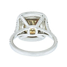 2 carat Cushion Cut Fancy Yellow Diamond Double Halo GIA Engagement Ring - The Back Vault