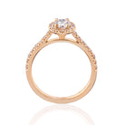 0.55 carat Oval Diamond D/VS2 GIA Halo Engagement Ring - The Back Vault