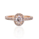 0.55 carat Oval Diamond D/VS2 GIA Halo Engagement Ring - The Back Vault