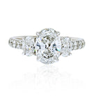 2.01 carat  Oval Cut Diamond Three Stone Engagement Ring - The Back Vault