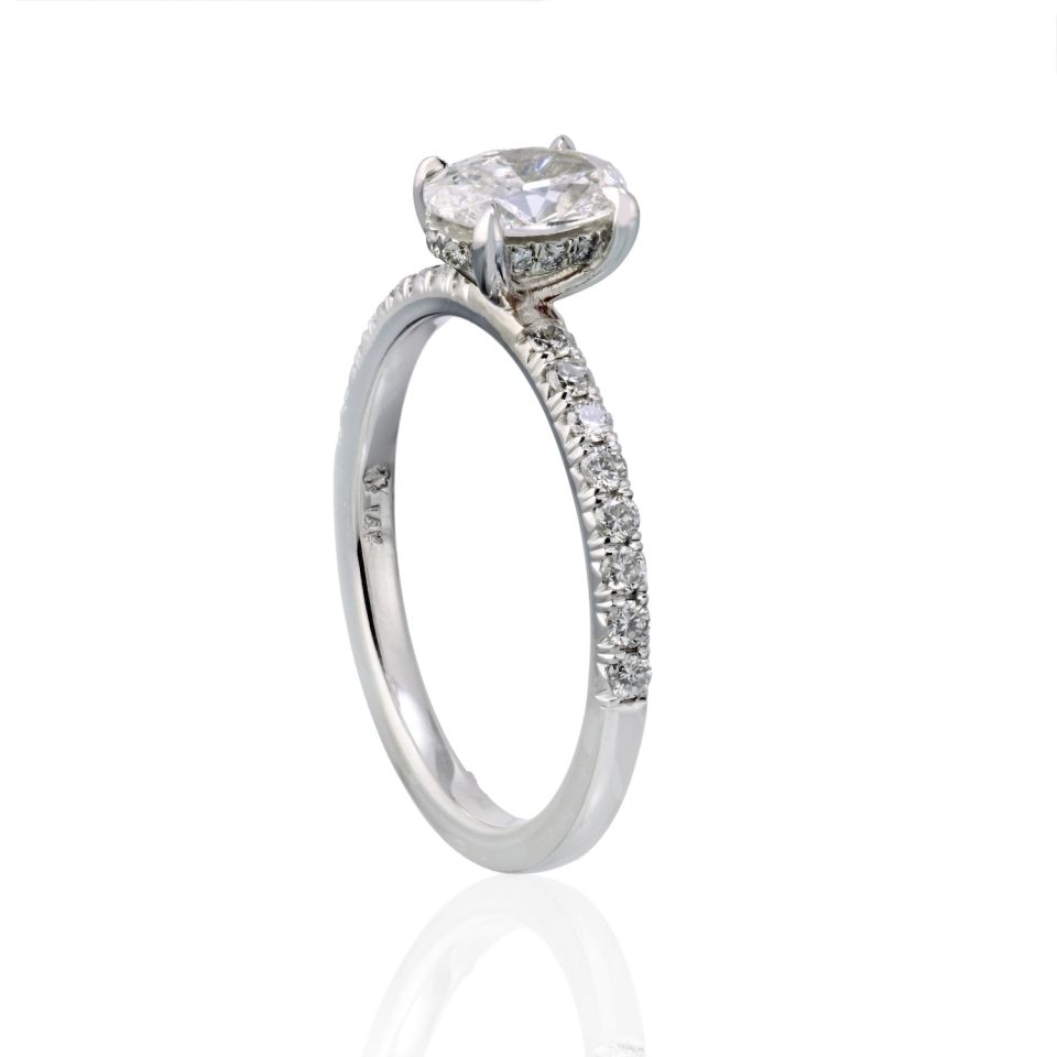 0.72 carat Oval Diamond G/SI1 GIA Engagement Ring - The Back Vault