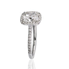 1.68 carat Cushion Cut Diamond F/VS1 GIA Halo Engagement Ring - The Back Vault