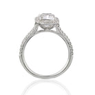 1.68 carat Cushion Cut Diamond F/VS1 GIA Halo Engagement Ring - The Back Vault