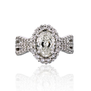 1.50 carat Oval Diamond I/I1 GIA Engagement Ring